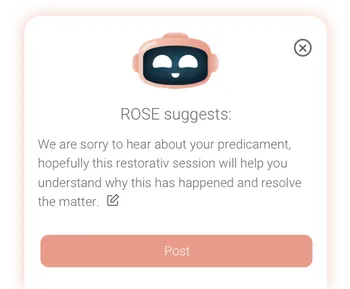 Screenshot of AI supported mentor chat
