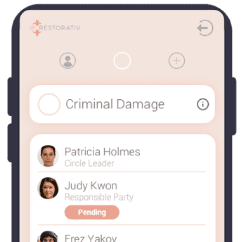 Screenshot of case management app